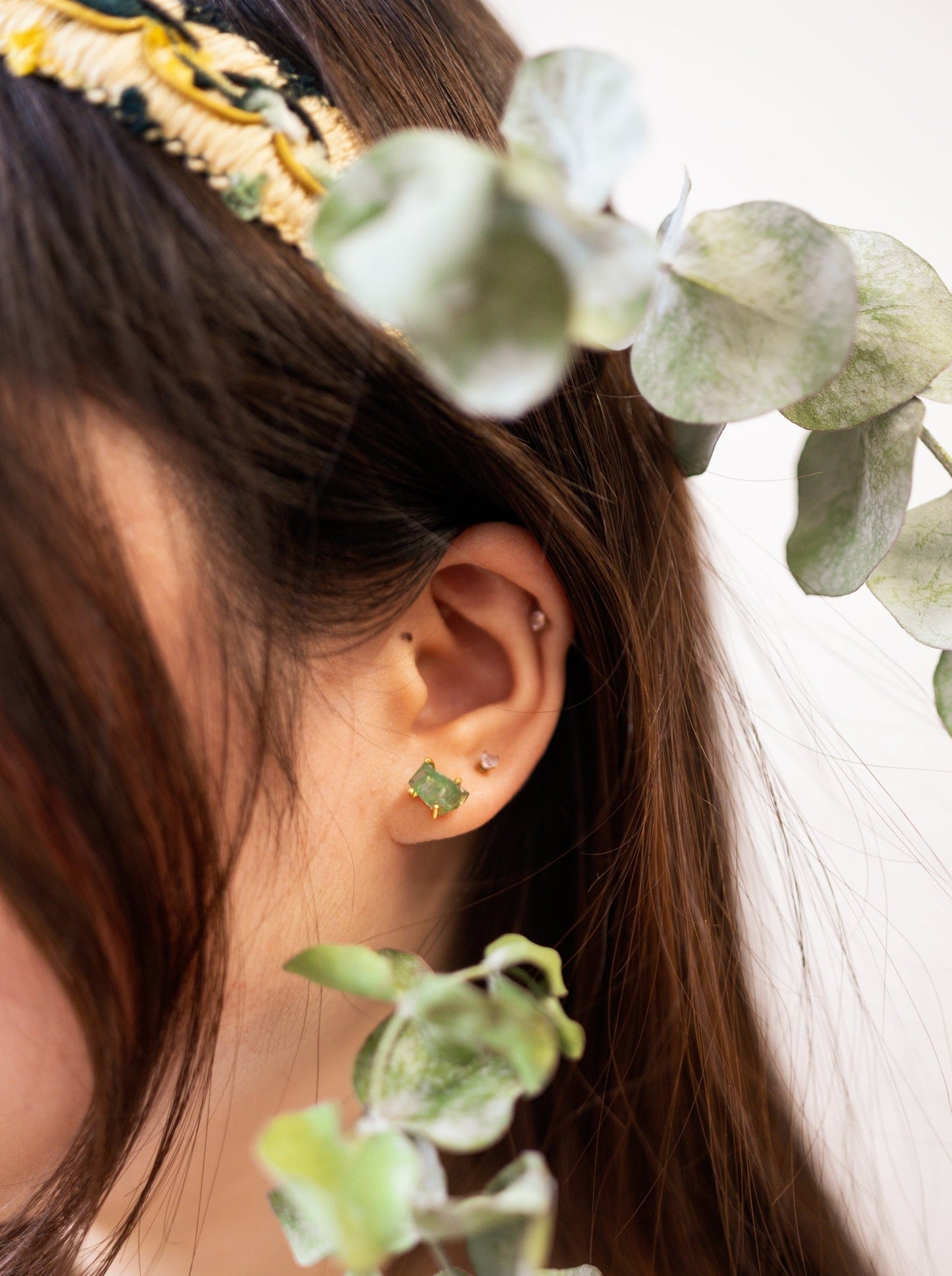 Raw Apatite Stud Earrings