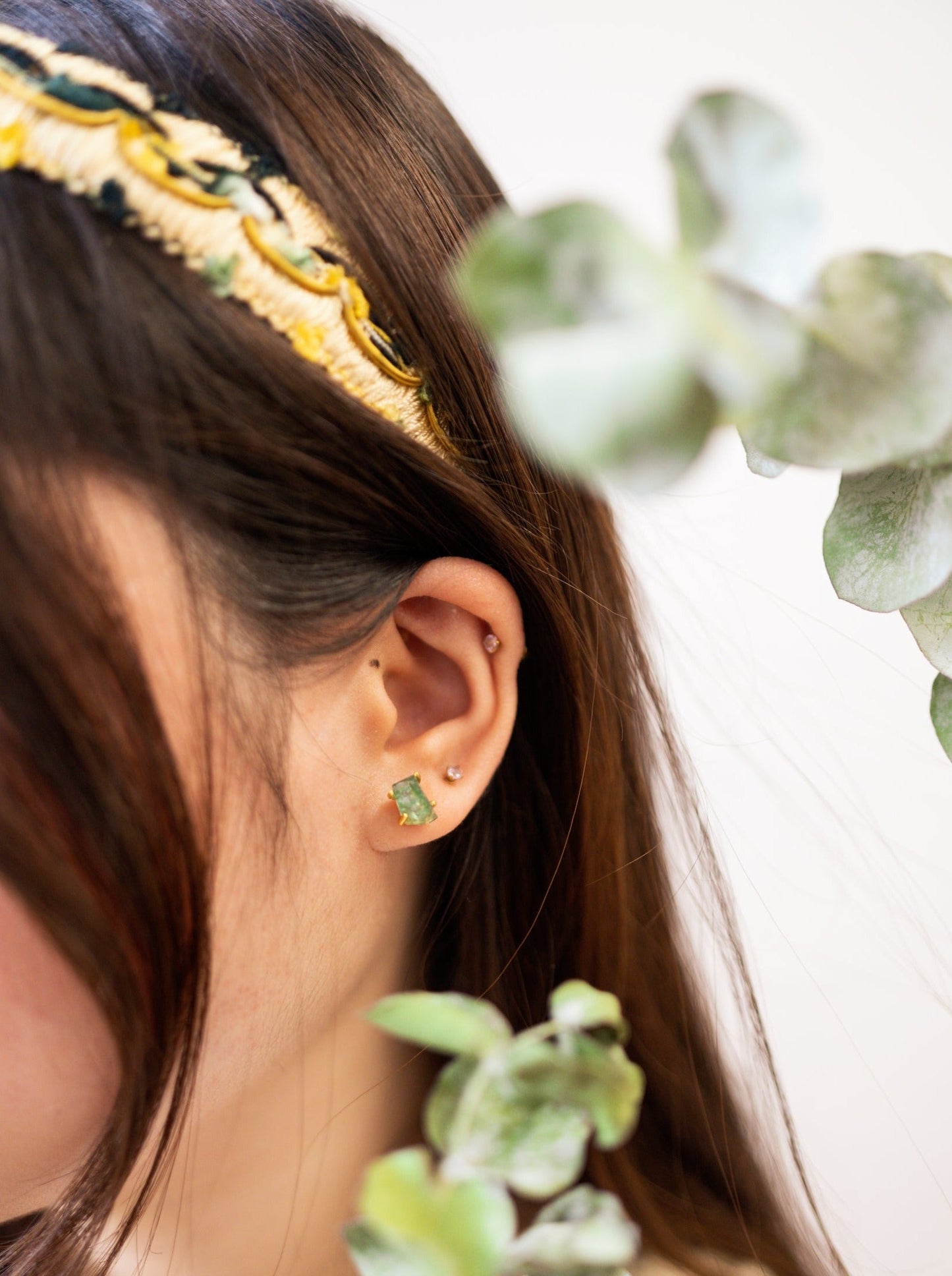 Raw Apatite Stud Earrings