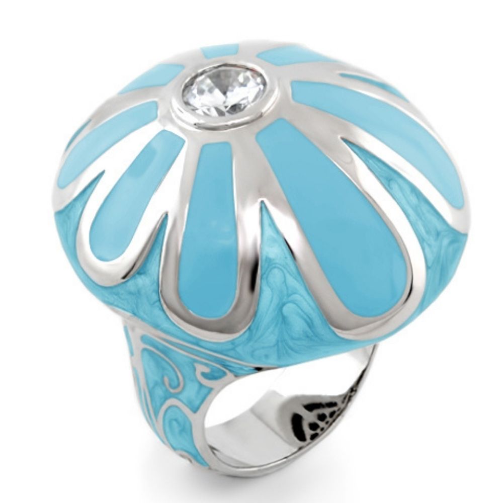 Fab Pink Flower Enamel Statement Ring