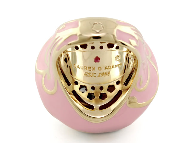 Fab Pink Flower Enamel Statement Ring