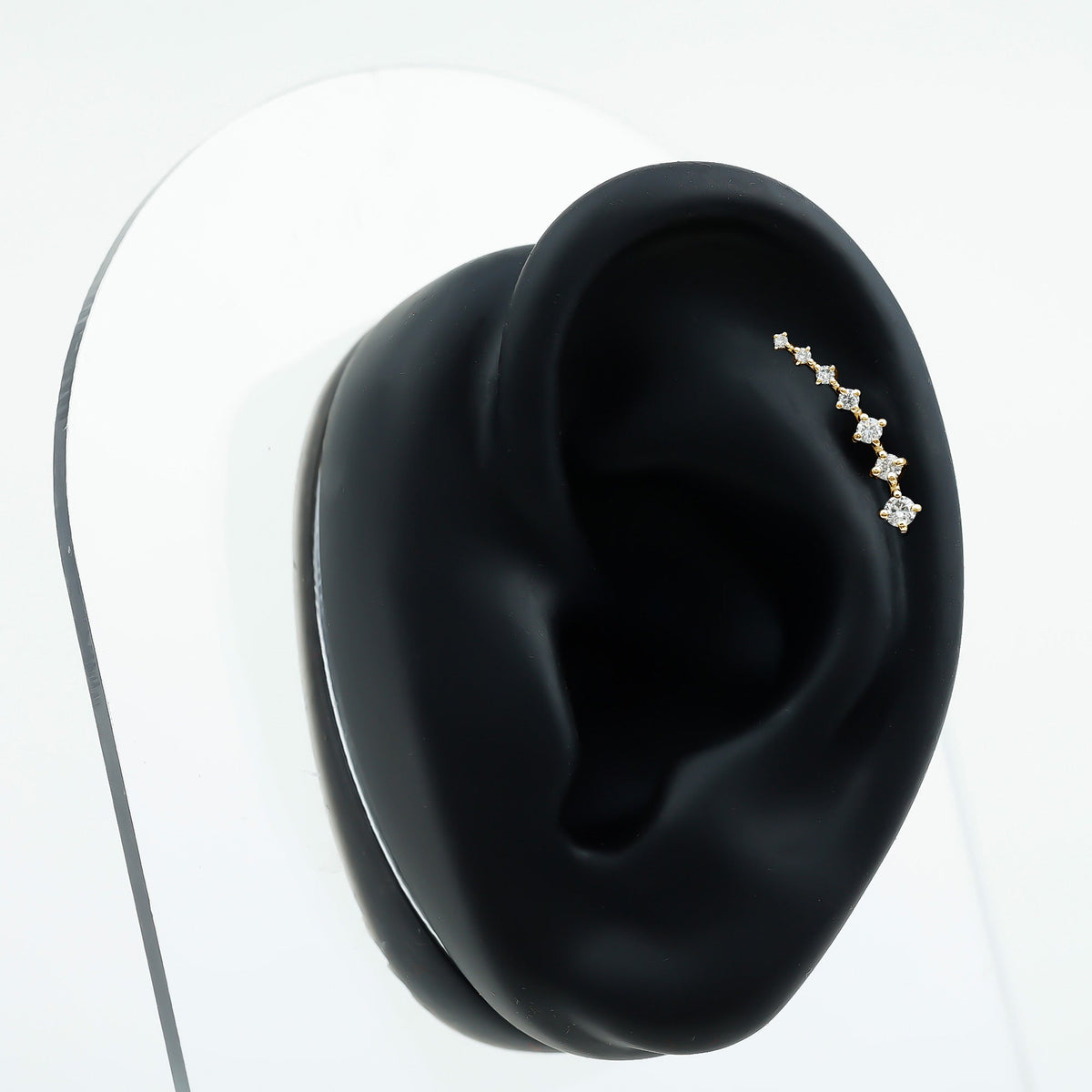 Brilliant Cut Diamond Ear Climber Earring for Helix Piercing