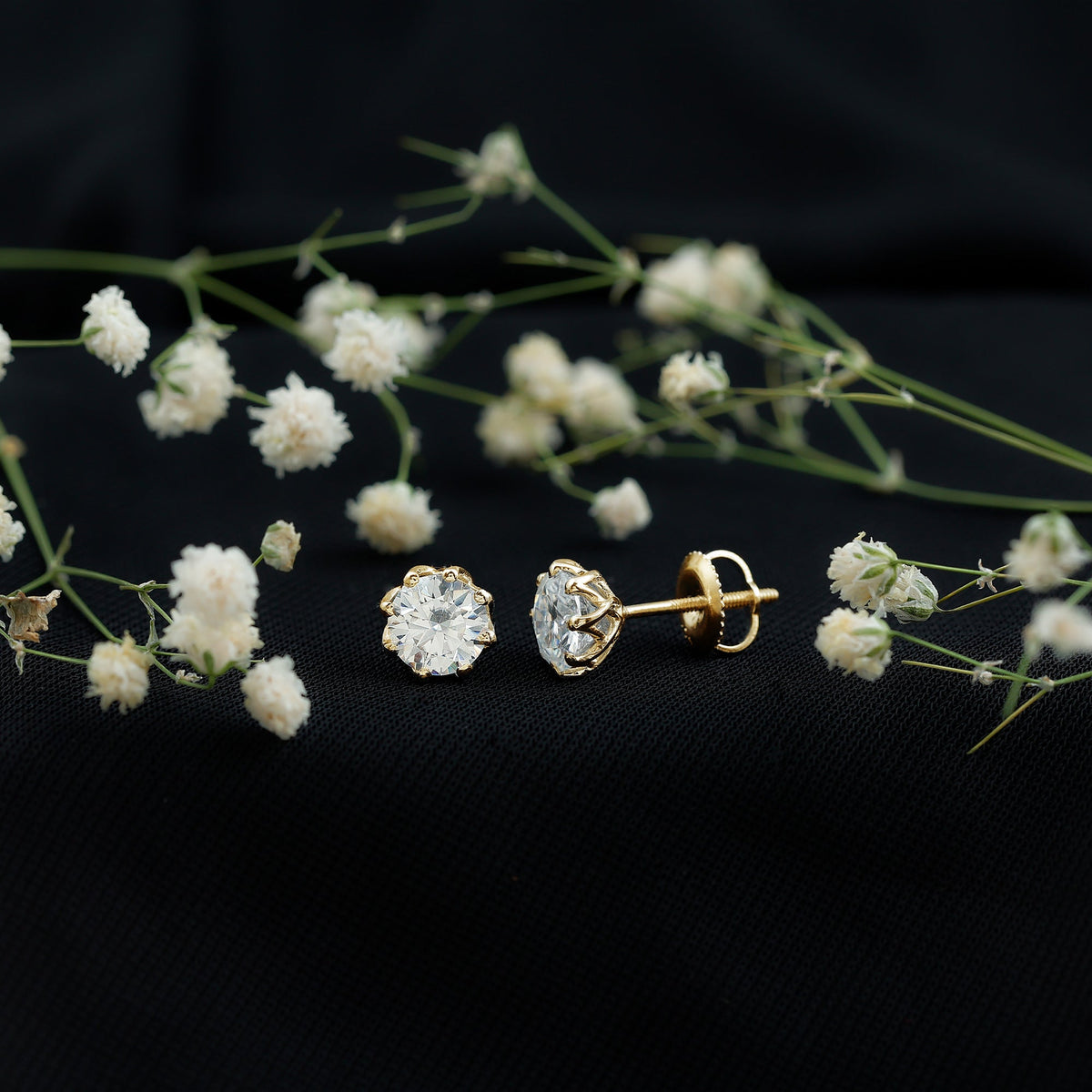 1.9 Carat Certified Lab Grown Diamond Solitaire Stud Earrings