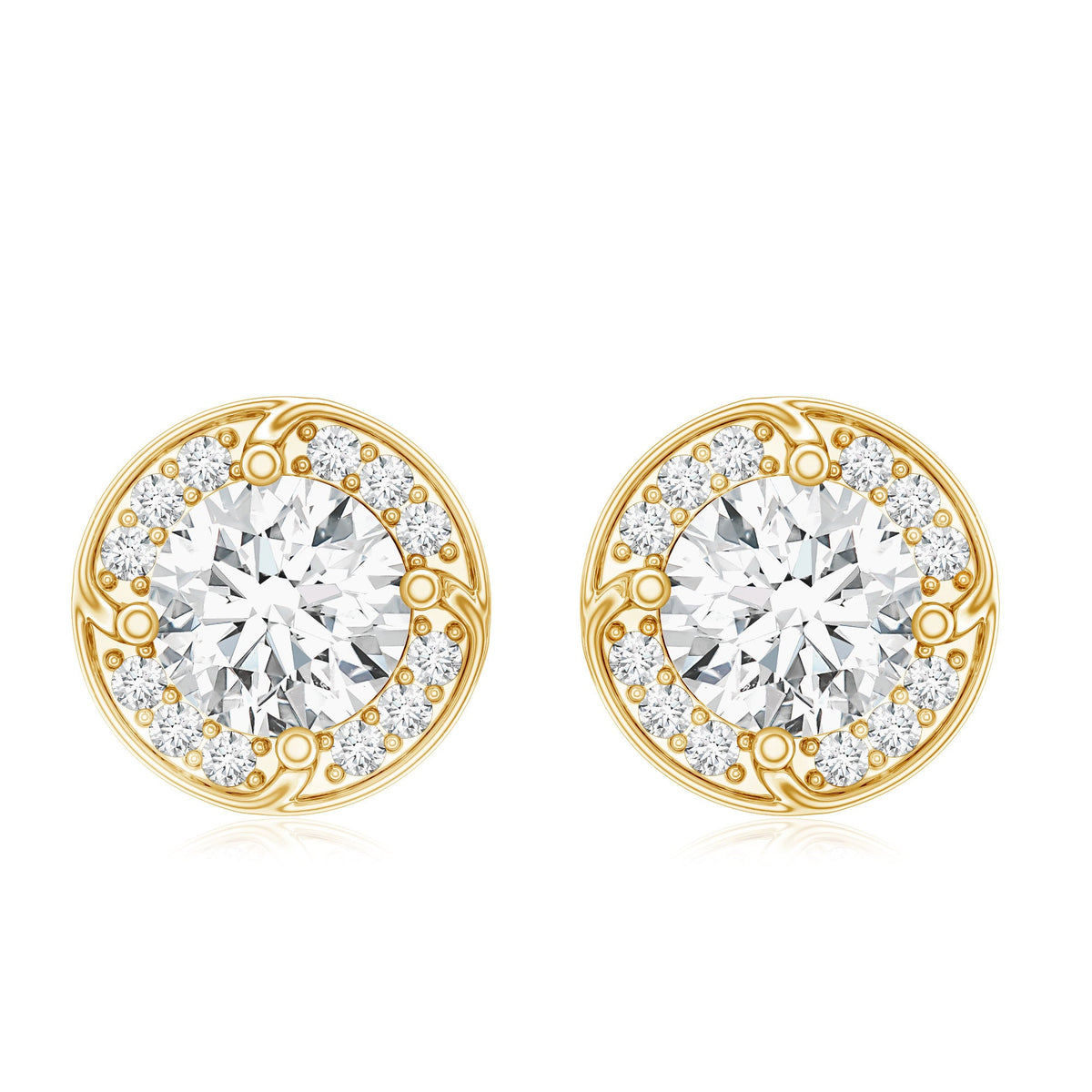 2.5 Carat Lab Grown Diamond Halo Stud Earrings