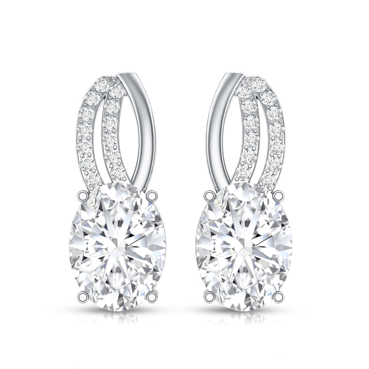 2.5 Carat Oval Lab Grown Diamond Designer Studs For Women