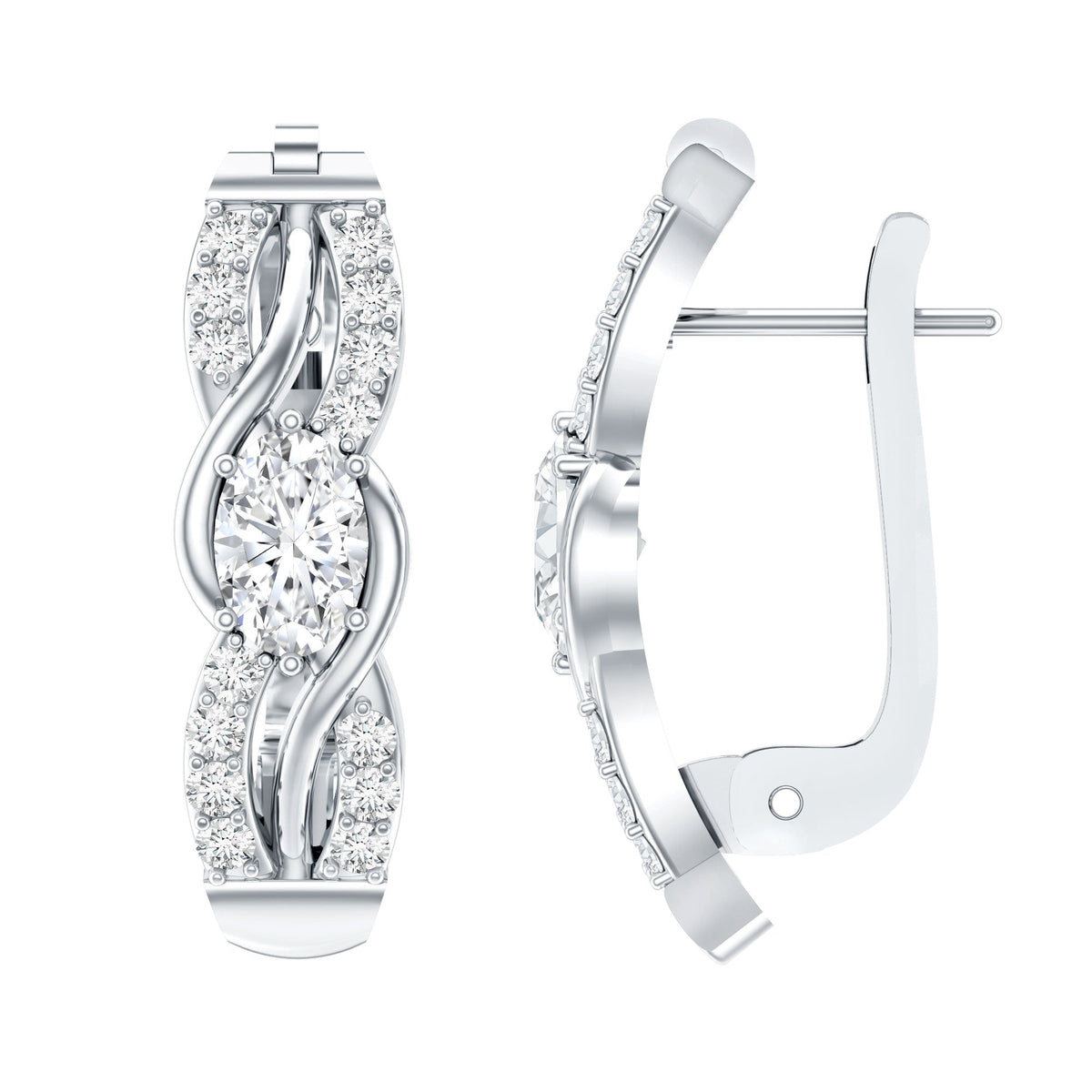 0.8 Carat Certified Lab Oval Diamond Infinity Earrings