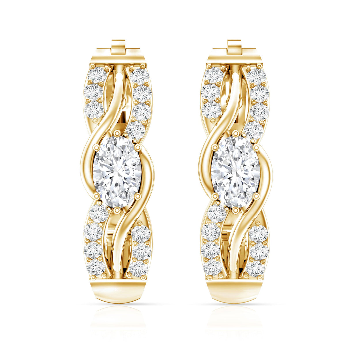 0.8 Carat Certified Lab Oval Diamond Infinity Earrings