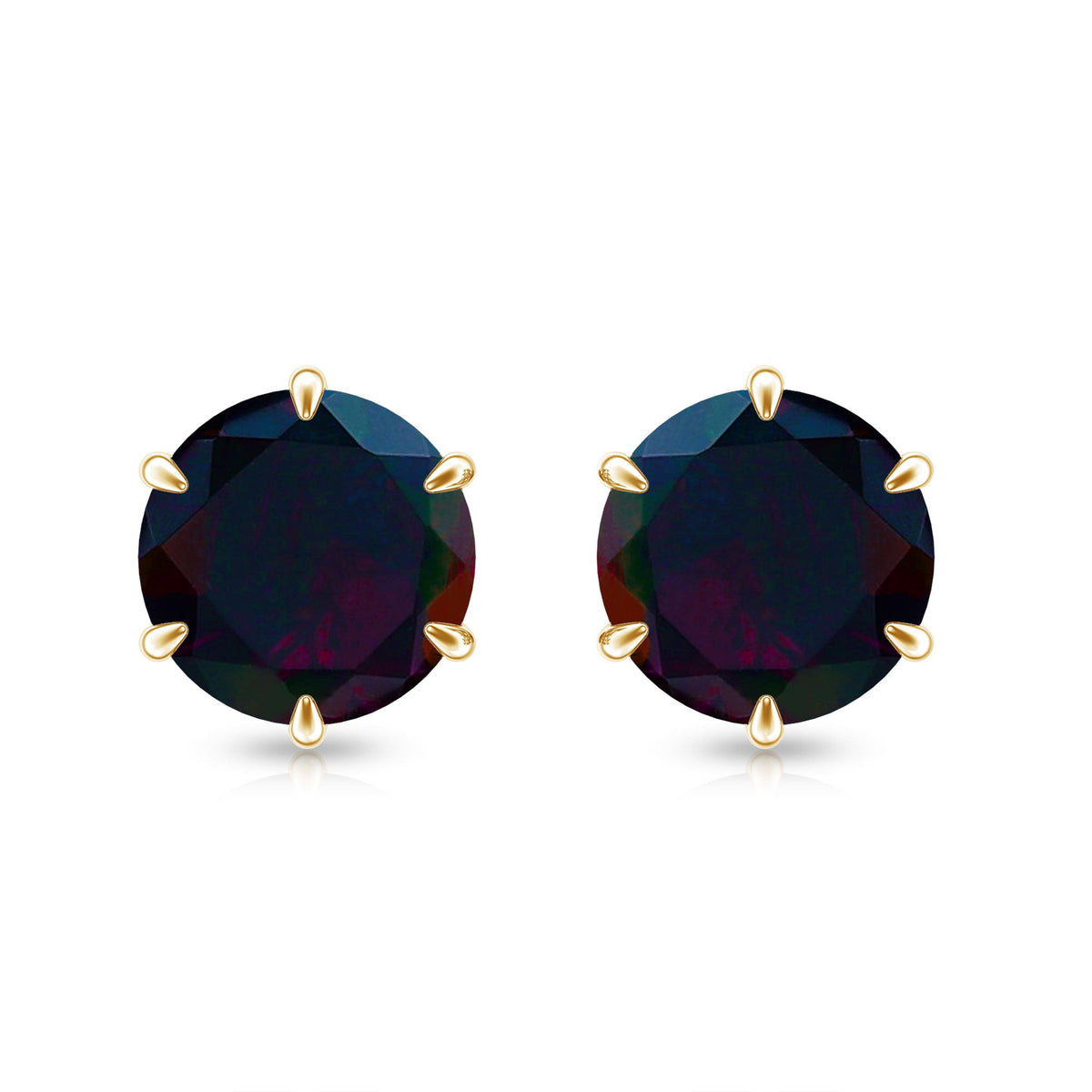 1.6 Carat Claw Set Black Opal Solitaire Stud earrings