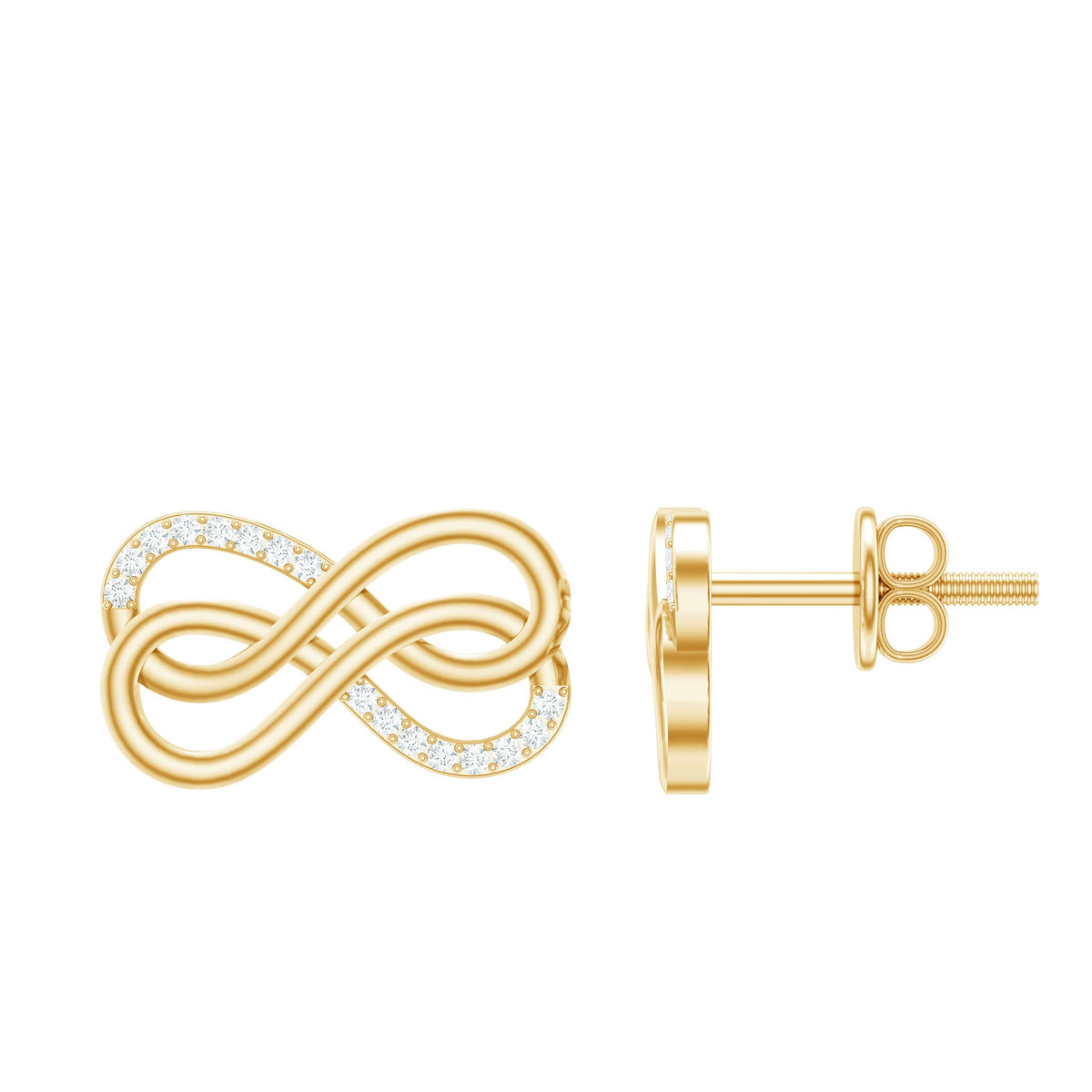 Diamond Twin Infinity Stud Earring