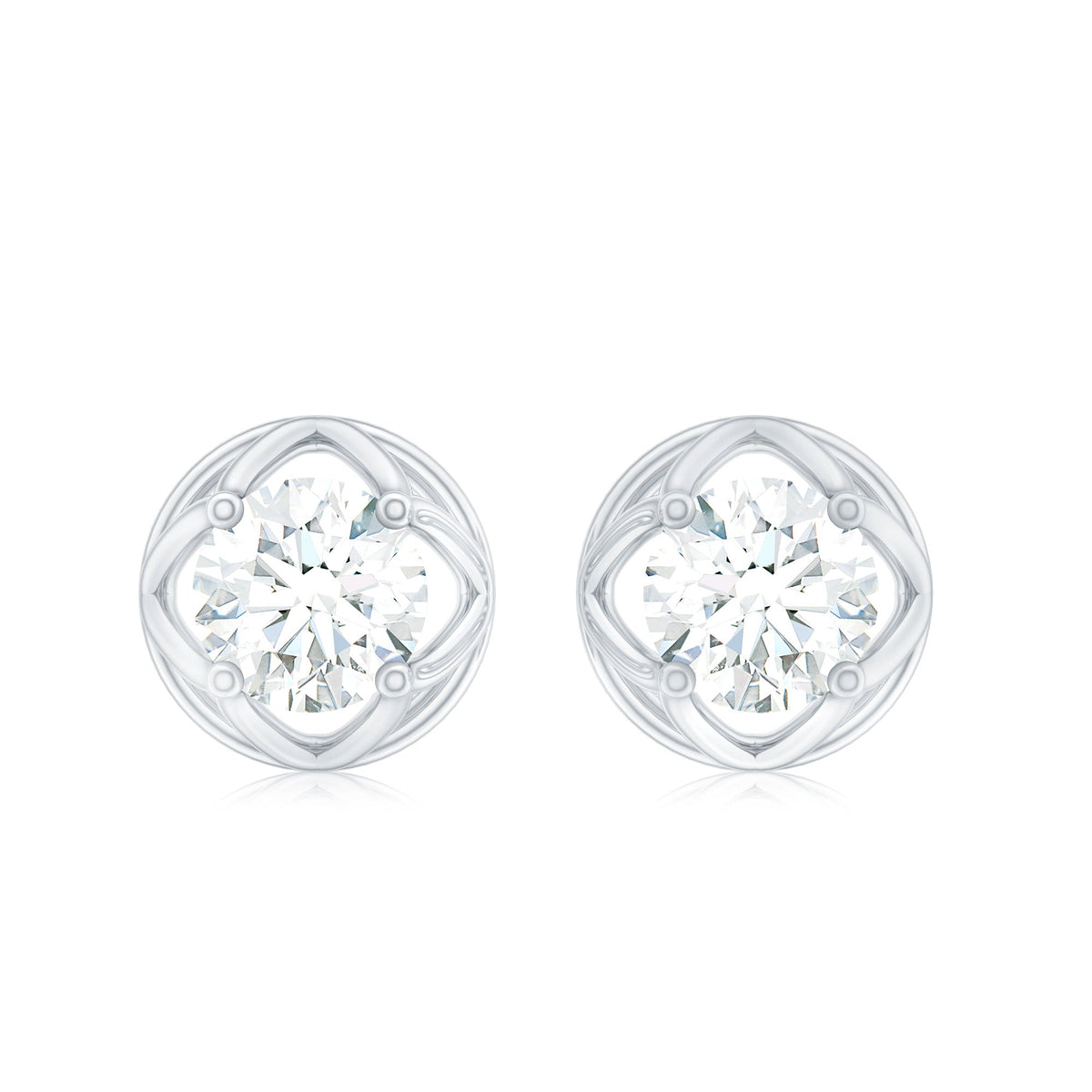 1 CT Solitaire Moissanite Flower Stud Earrings