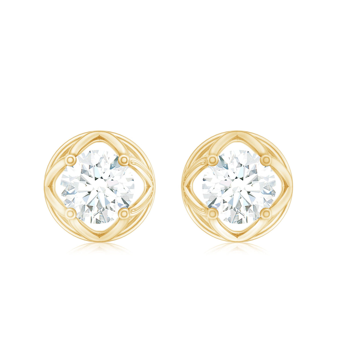 1 CT Solitaire Moissanite Flower Stud Earrings
