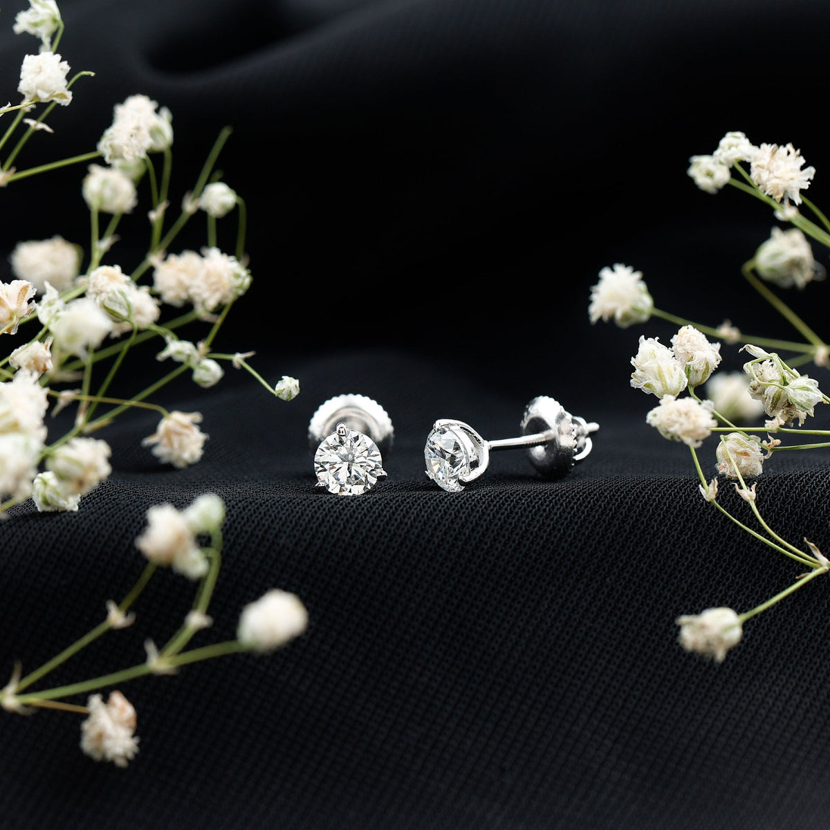 1 Carat Certified Moissanite Martini Stud Earrings
