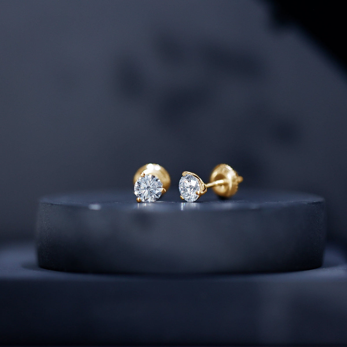 1 Carat Certified Moissanite Martini Stud Earrings