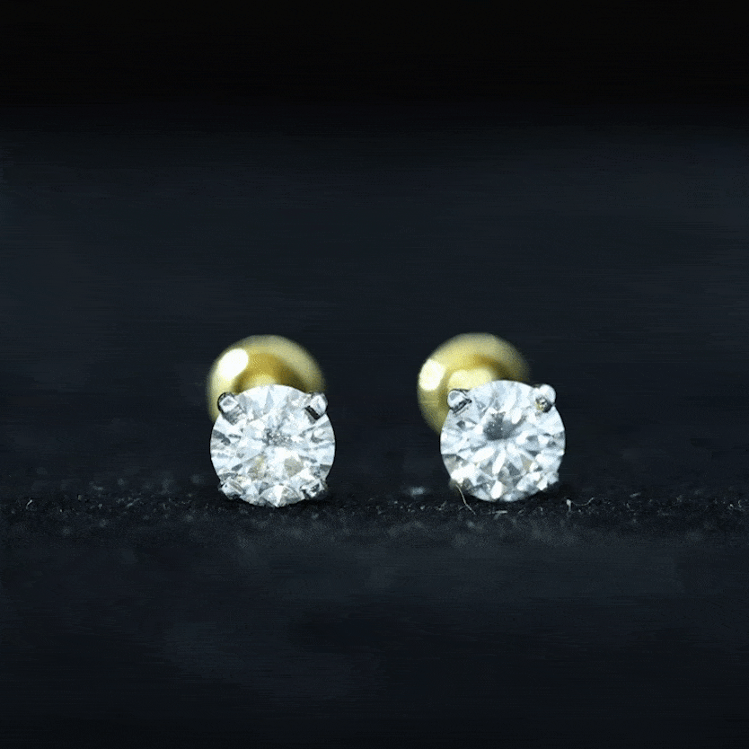0.18 CT Natural Round Diamond Solitaire Stud Earrings