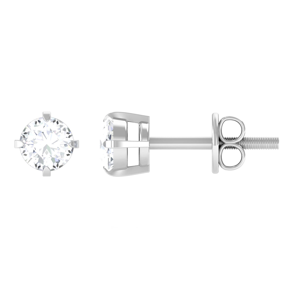 0.18 CT Natural Round Diamond Solitaire Stud Earrings