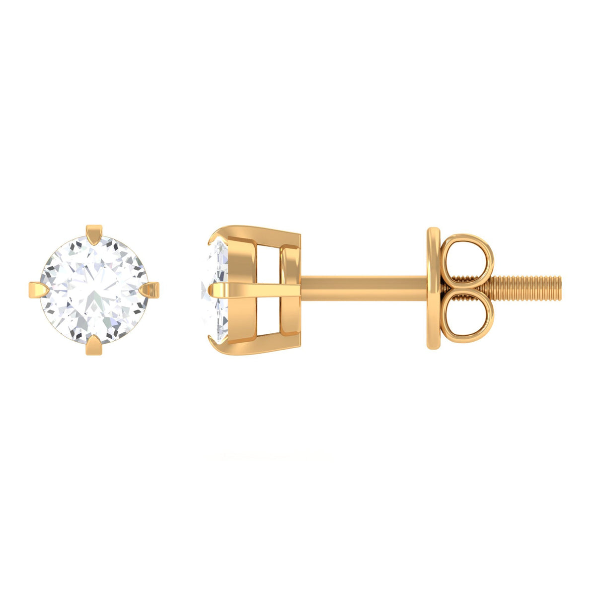 0.18 CT Natural Round Diamond Solitaire Stud Earrings
