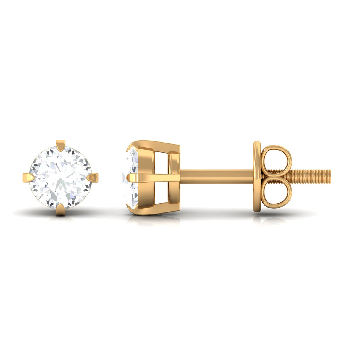 0.18 CT Natural Round Diamond Solitaire Stud Earrings