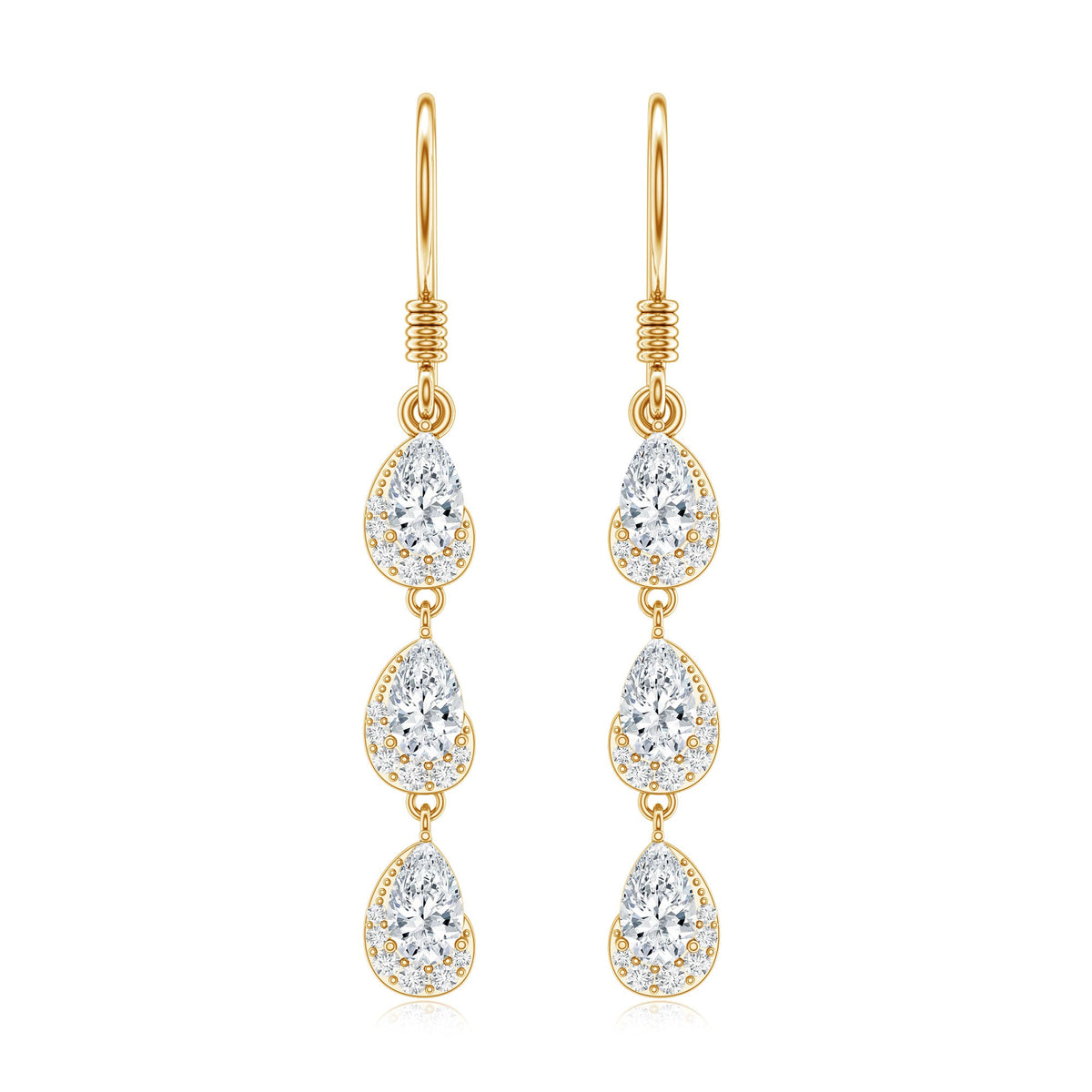 Certified Moissanite Dangling Wedding Earrings for Bride