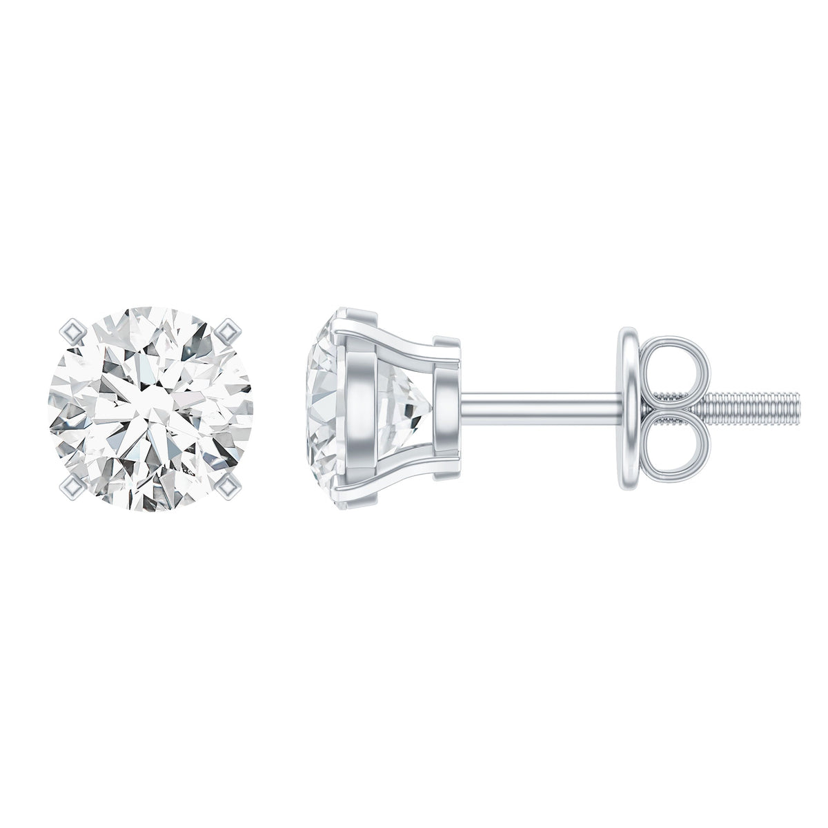 0.9 Carat Brilliant Cut Lab Grown Diamond Stud Earrings