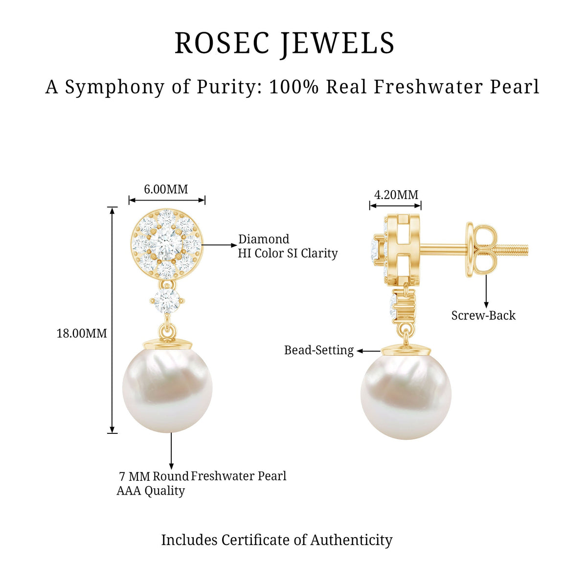 Freshwater Cultured Pearl and Diamond Drop Earrings