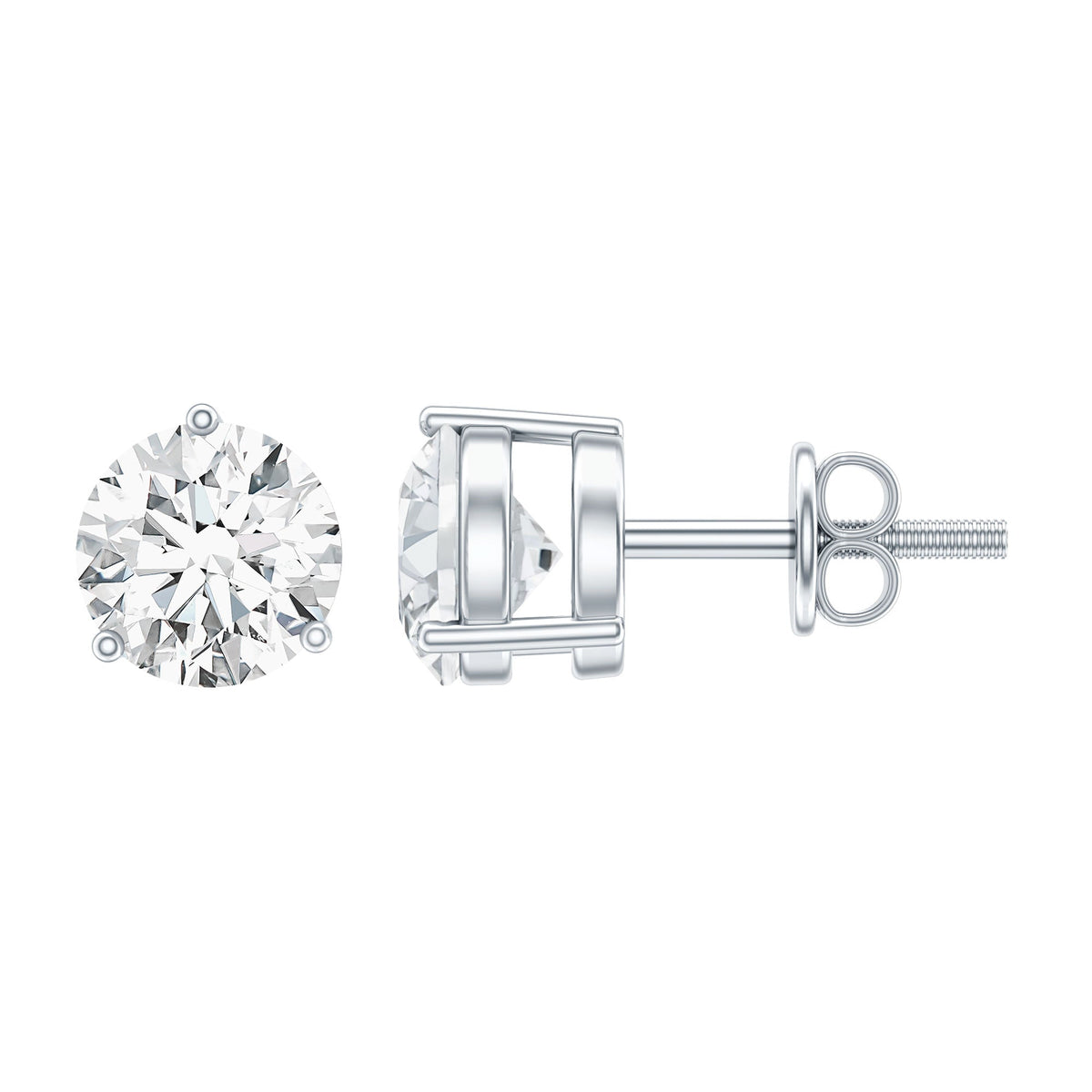 0.63 Carat Round Moissanite Stud Earrings