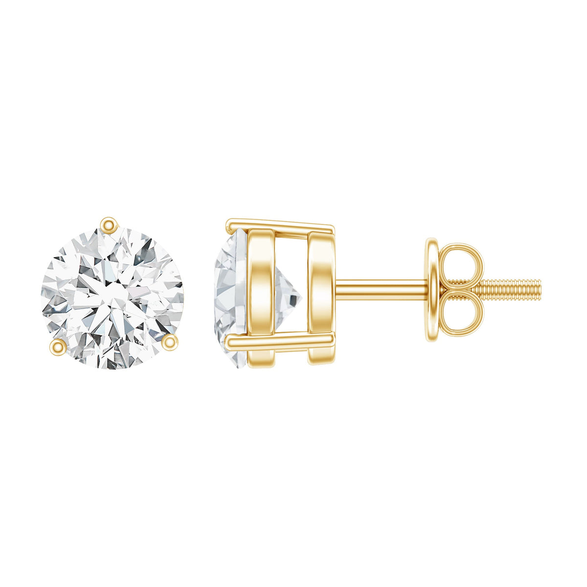 0.63 Carat Round Moissanite Stud Earrings