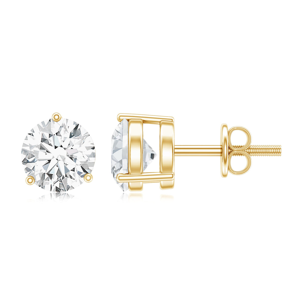 0.63 Carat Round Moissanite Stud Earrings
