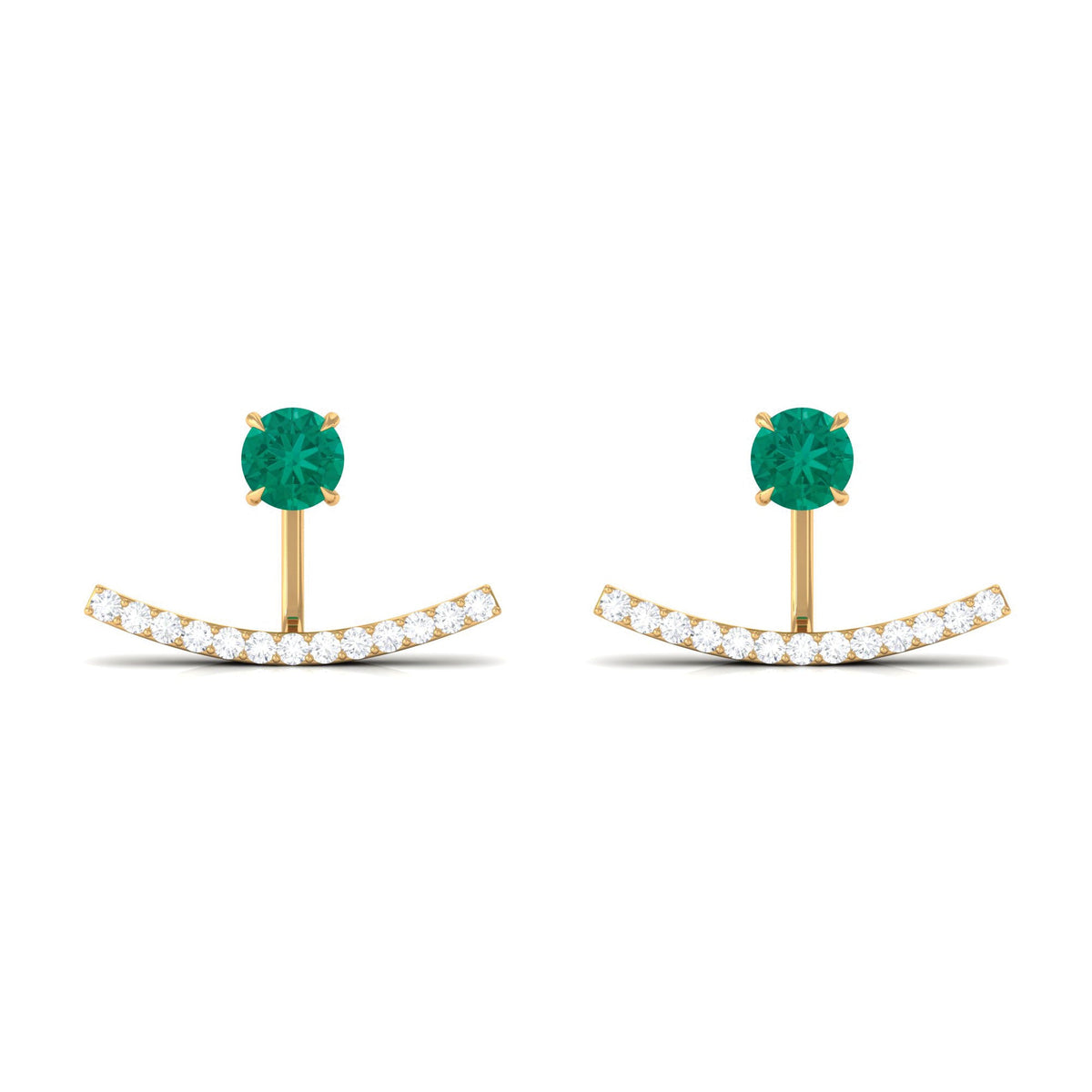 0.9 Carat Classic Emerald and Diamond Jacket Earrings