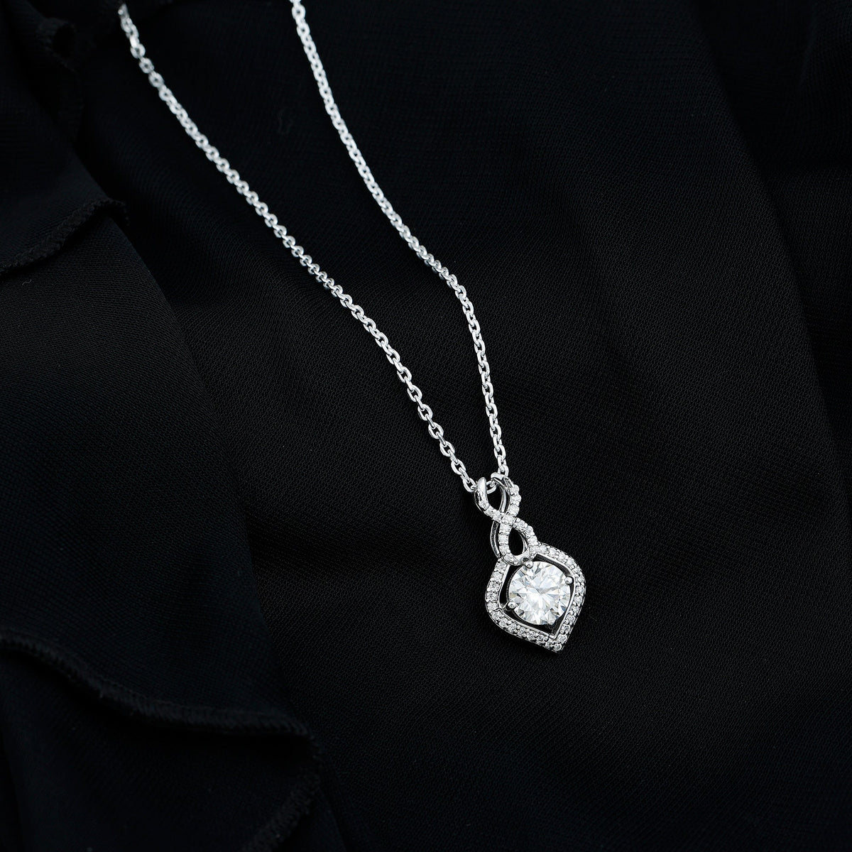 2 Carat Round Lab Grown Diamond Infinity Loop Necklace