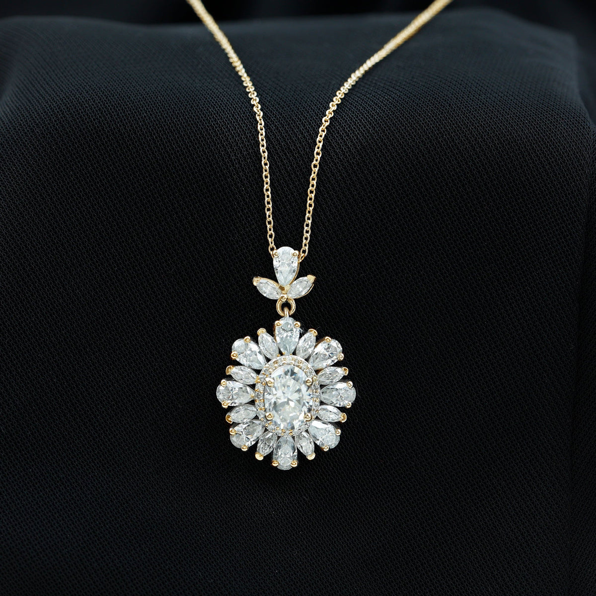 1.2 Carat Certified Moissanite Bridal Pendant Necklace