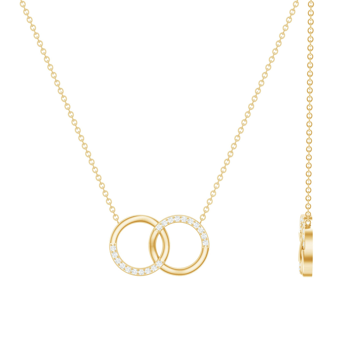 Certified Diamond Circle Pendant Necklace