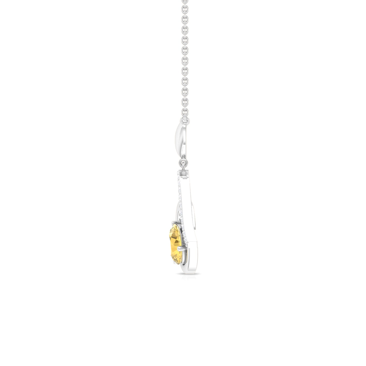 1.2 Carat Citrine and Diamond Heart Drop Pendant