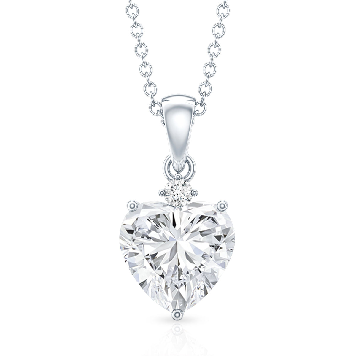 Certified 2 Carat Moissanite Heart Pendant for Women