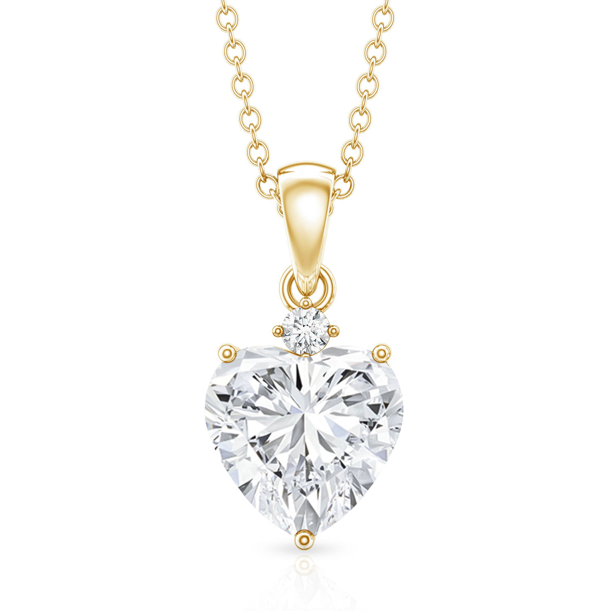 Certified 2 Carat Moissanite Heart Pendant for Women