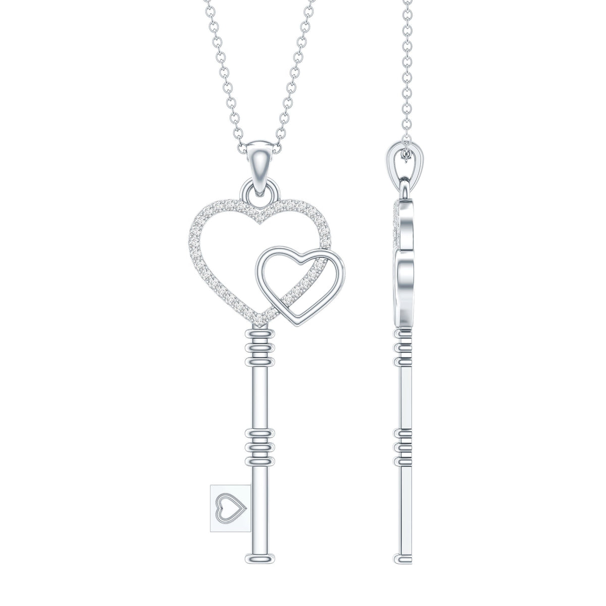 Diamond Key To My Heart Necklace for Women
