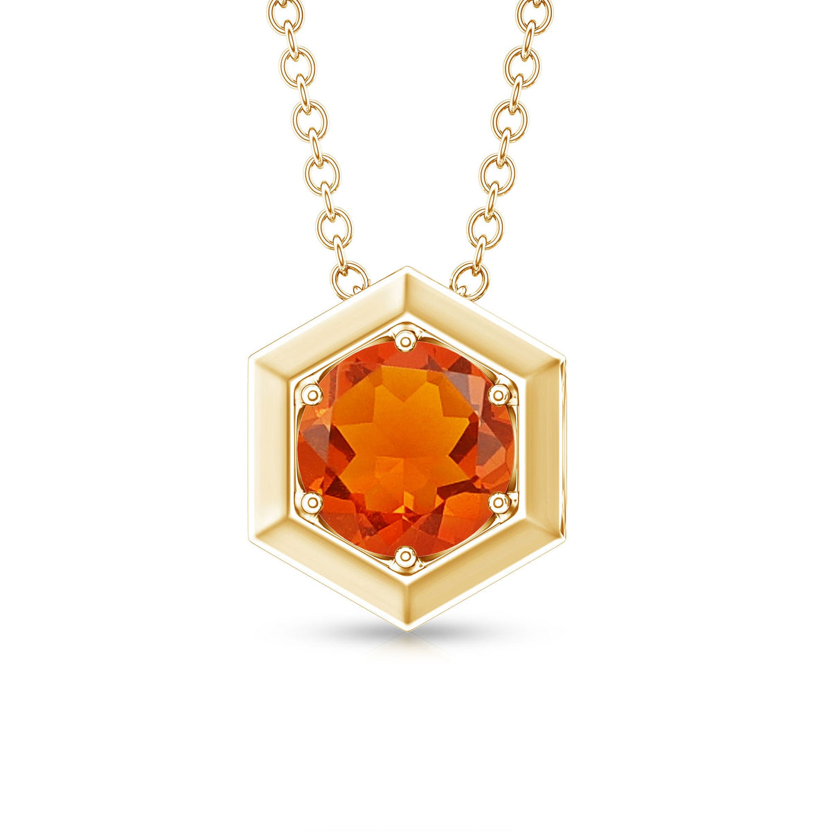 0.75 CT Natural Fire Opal Solitaire Pendant in 6 Prong Setting