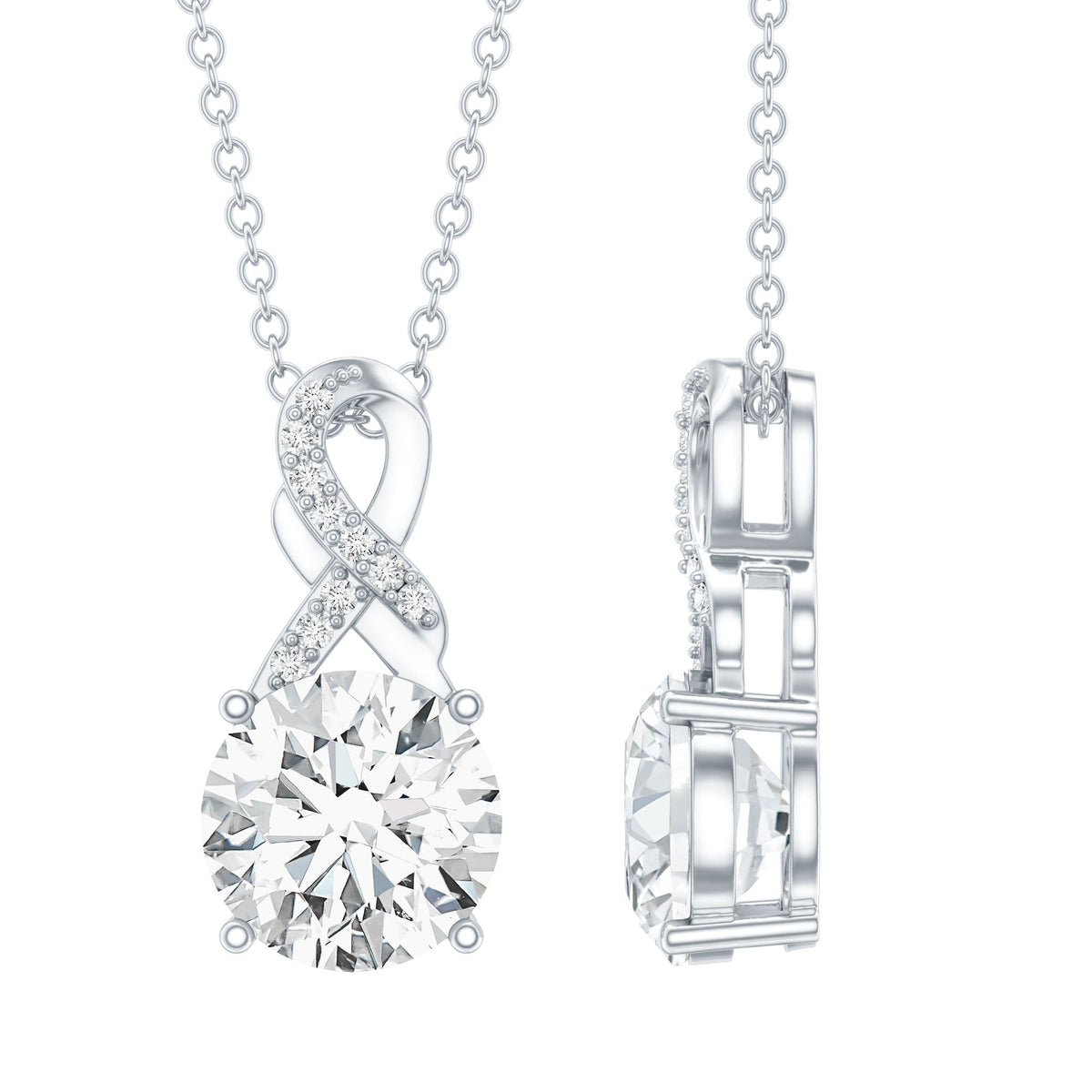 2 Carat Lab Grown Diamond Infinity Pendant Necklace