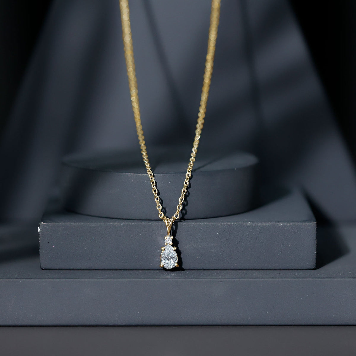 0.3 Carat Lab Grown Diamond Teardrop Pendant Necklace