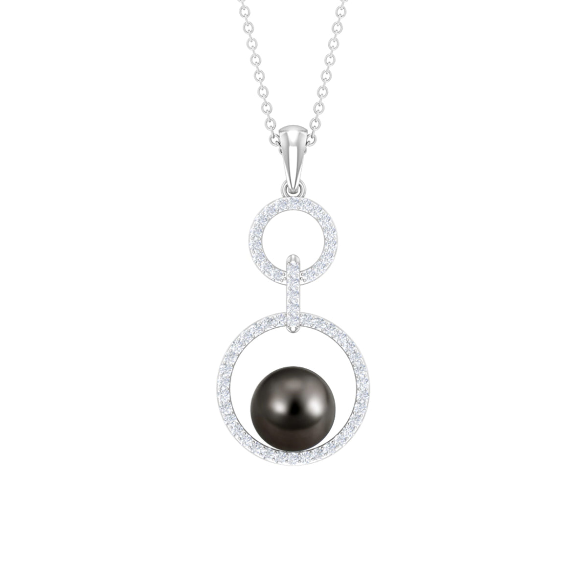 Tahitian Pearl and Diamond Eternity Dangle Pendant