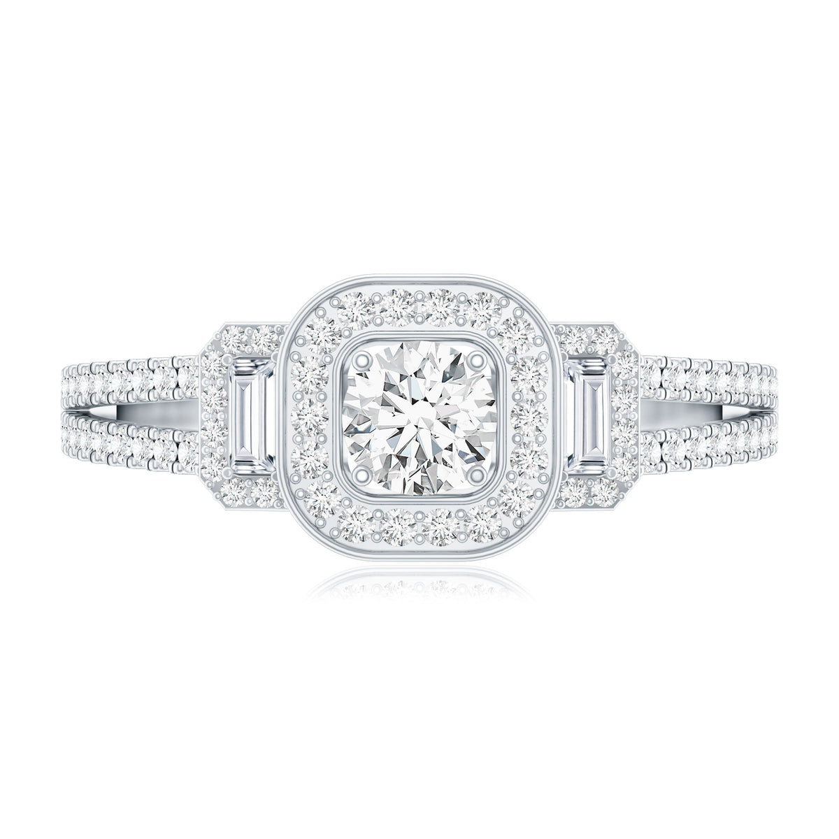 Certified Moissanite Vintage Inspired Engagement Ring