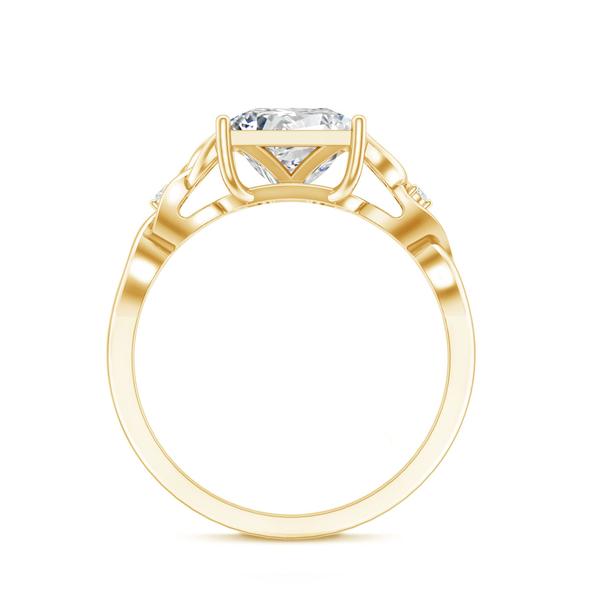 3 Carat Princess Cut Moissanite Solitaire Engagement Celtic Ring