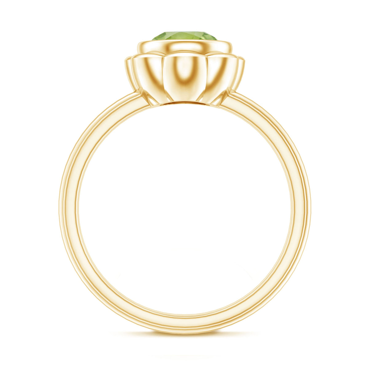 Bezel Set 1.2 Carat Peridot Engagement Ring for Women