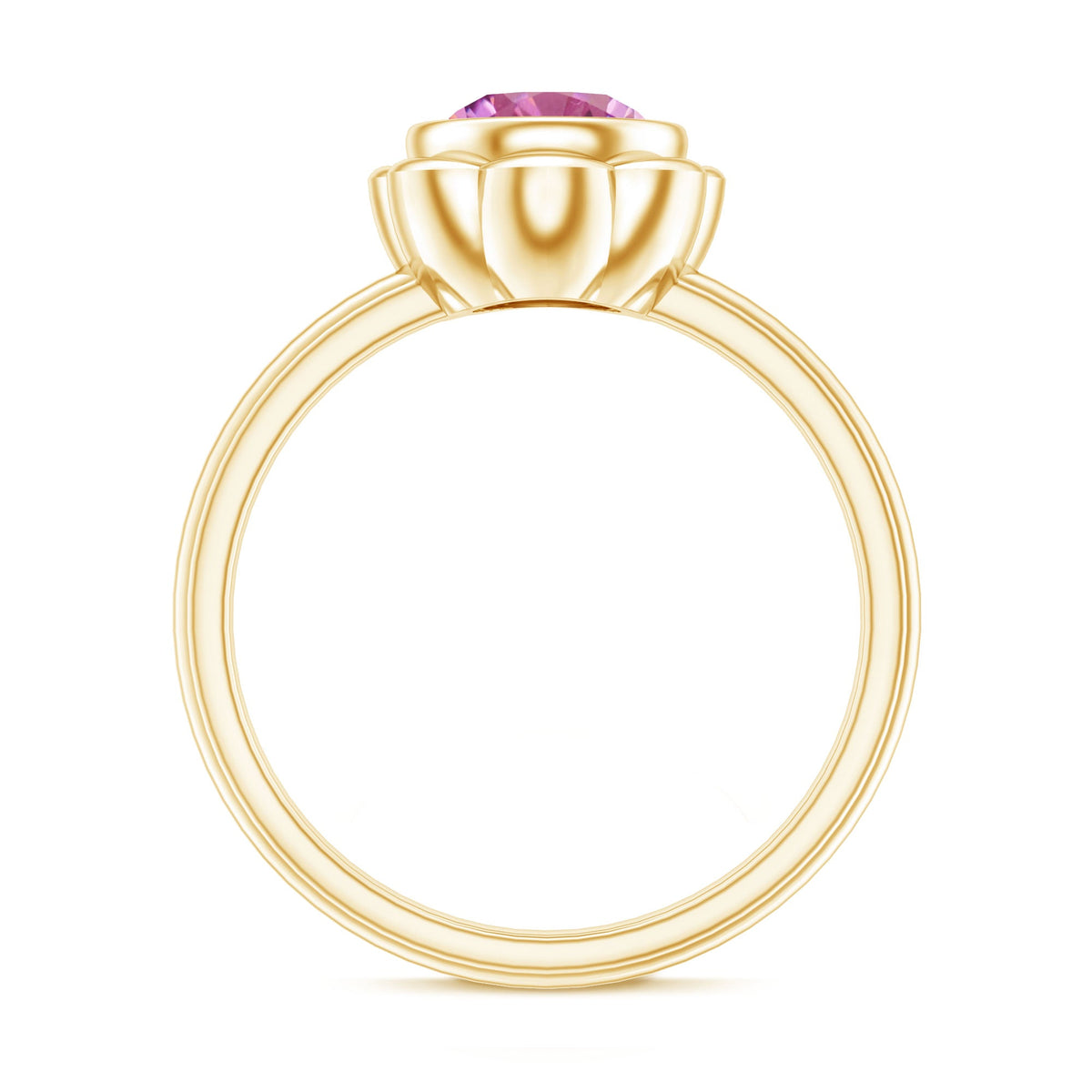 1.2 Carat Round Pink Tourmaline Flower Engagement Ring