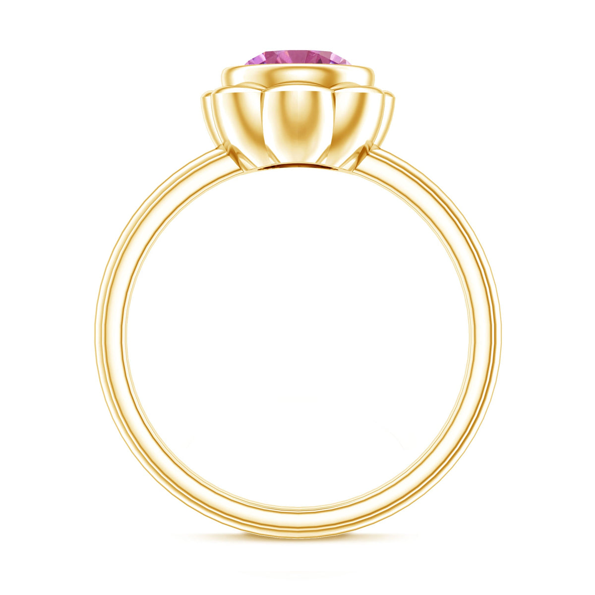 1.2 Carat Round Pink Tourmaline Flower Engagement Ring