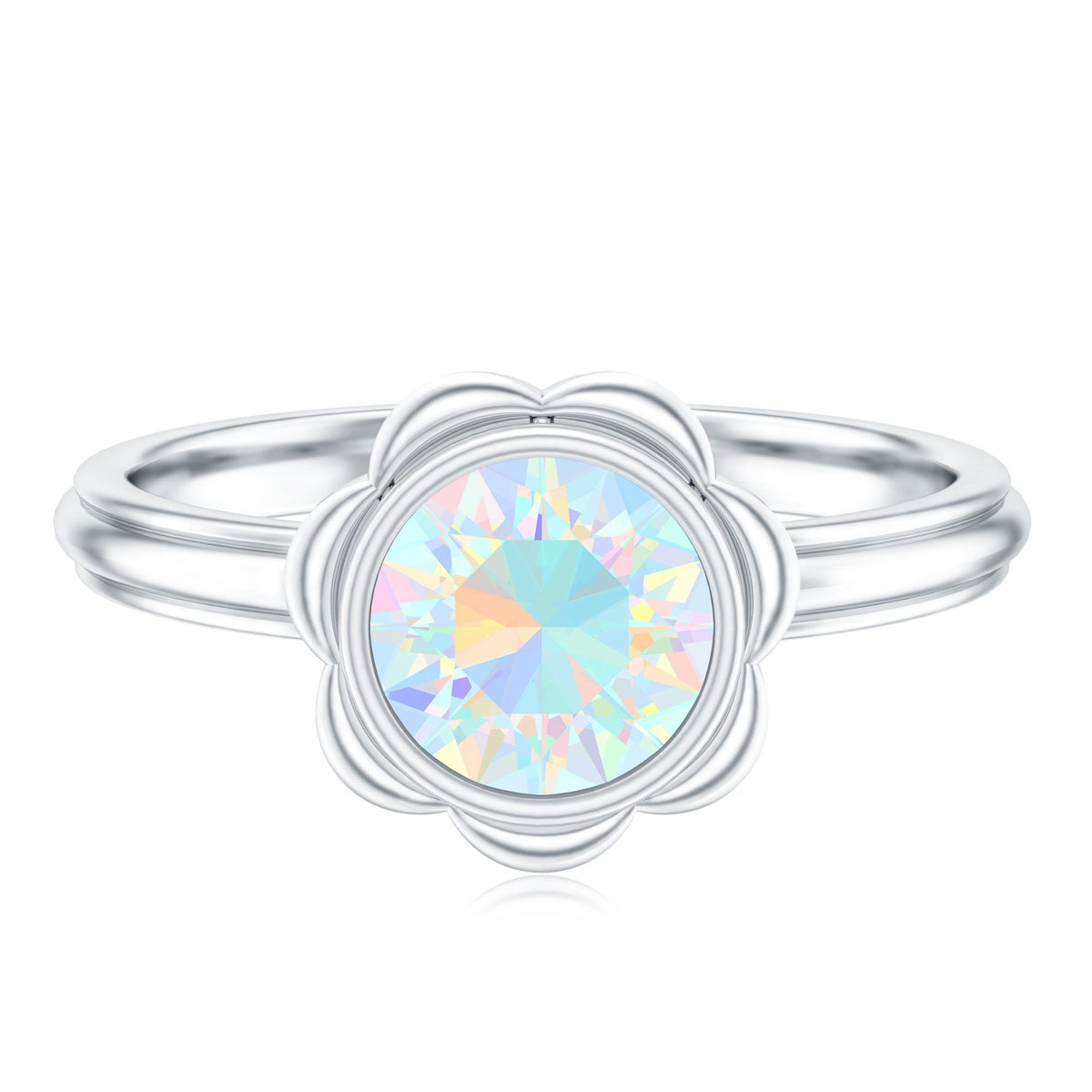 1.6 Carat Ethiopian Opal Engagement Ring for Women