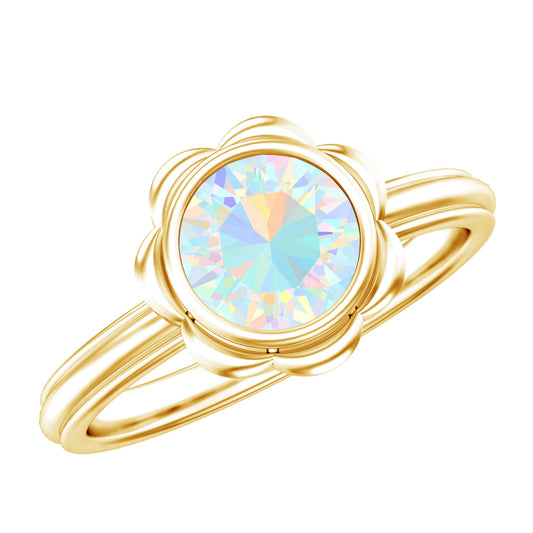 1.6 Carat Ethiopian Opal Engagement Ring for Women