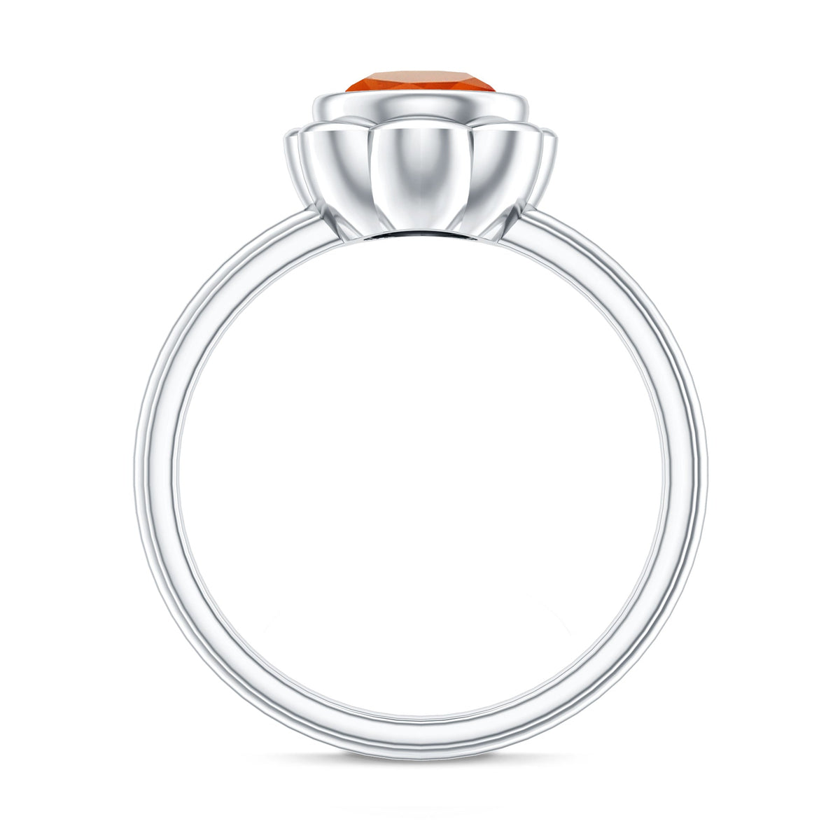 1.6 Carat Real Fire Opal Flower Engagement Ring