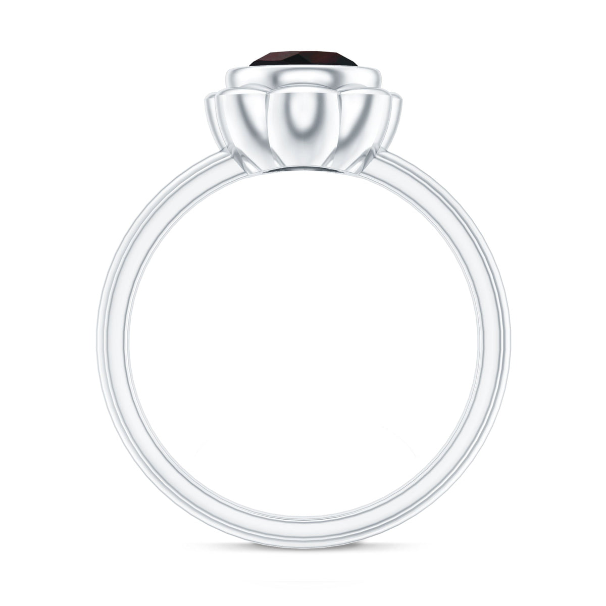 1.6 Carat Round Cut Black Opal Solitaire Engagement Ring in Bezel Setting
