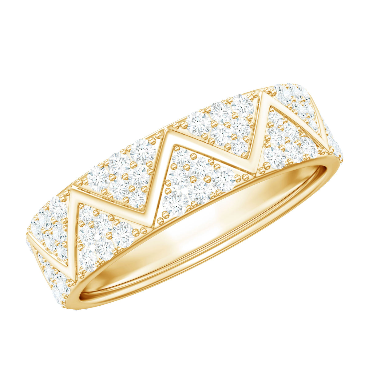 Certified Moissanite Wide Eternity Band Ring