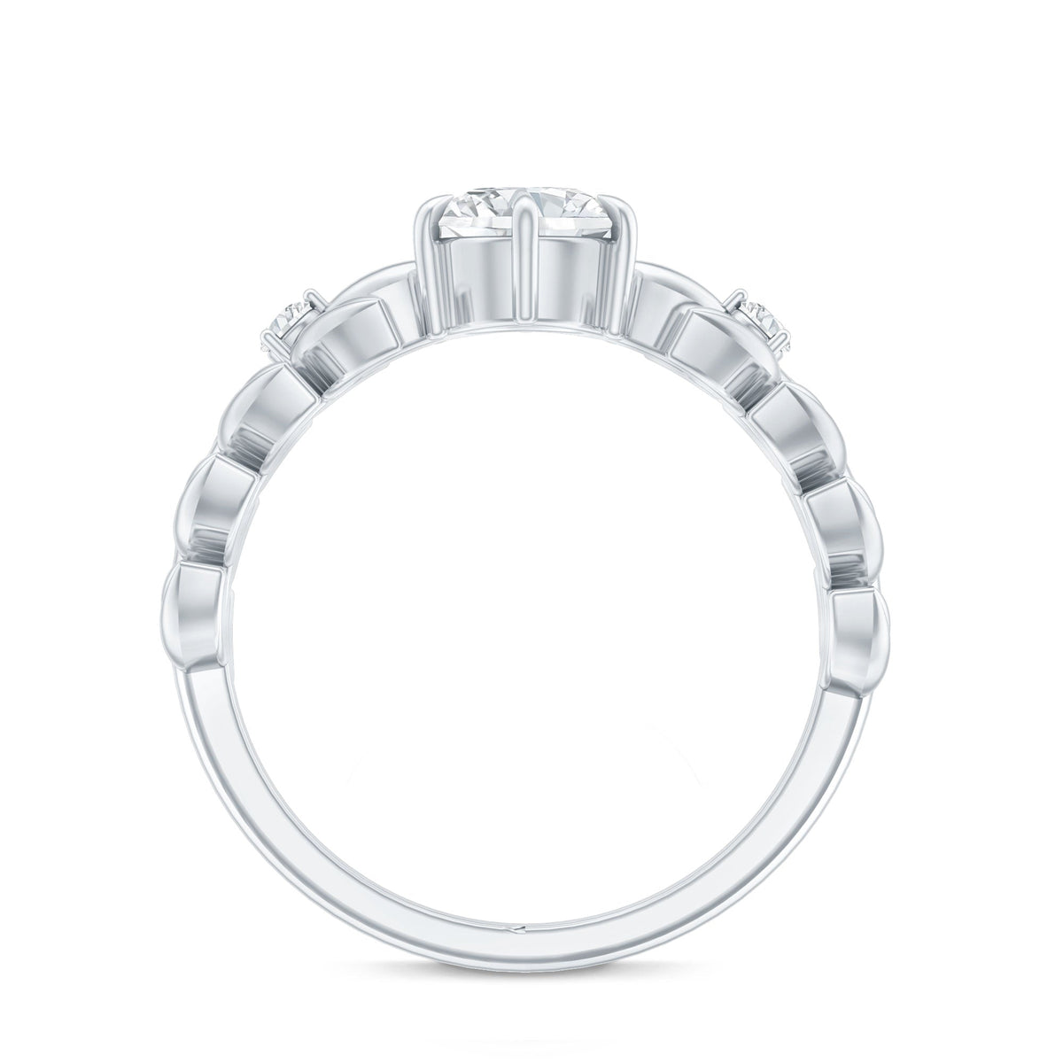 0.9 Carat Lab Grown Diamond Nature Inspired Engagement Ring