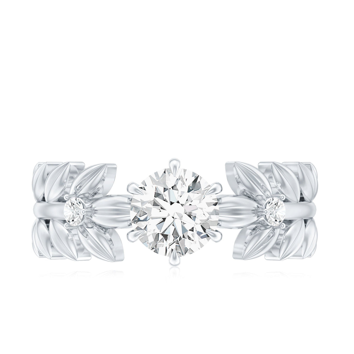 0.9 Carat Lab Grown Diamond Nature Inspired Engagement Ring